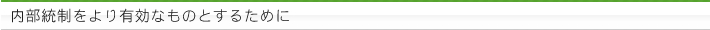 内部統制をより有効なものとするために